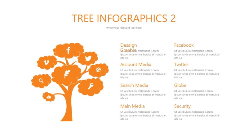 橙色总分关系PPT图表-6