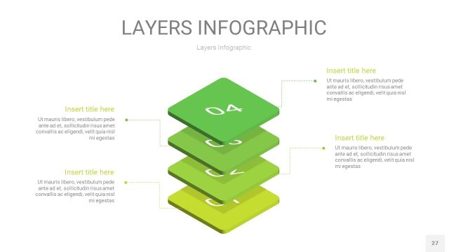 嫩绿色3D分层PPT信息图27