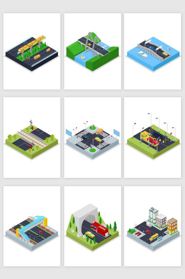立体3D地标建筑矢量素材 立体3D地标建筑矢量素材