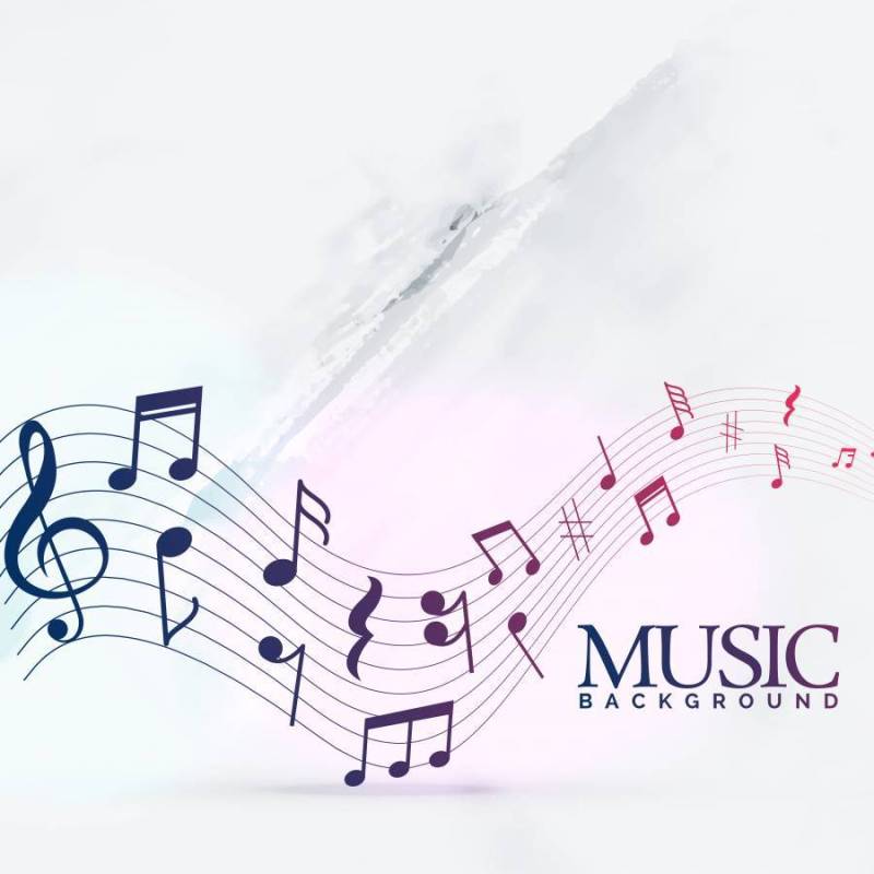 抽象的音乐笔记波背景