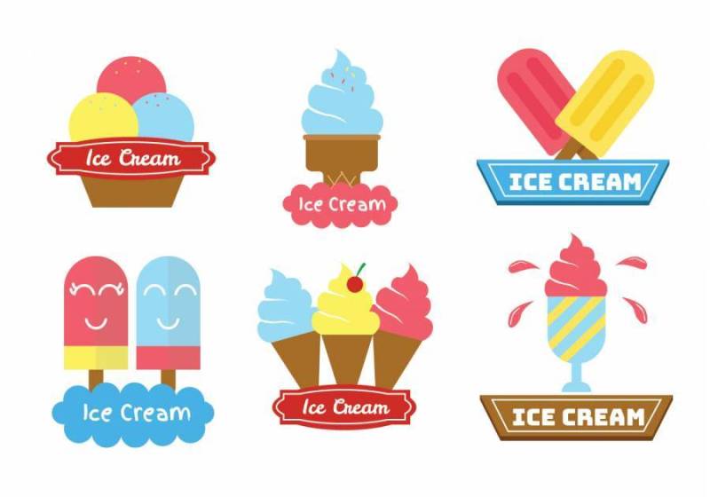 冰淇淋店标志矢量包