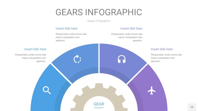 紫蓝色齿轮PPT信息图10
