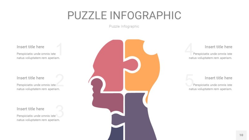 紫色系拼图PPT图表10