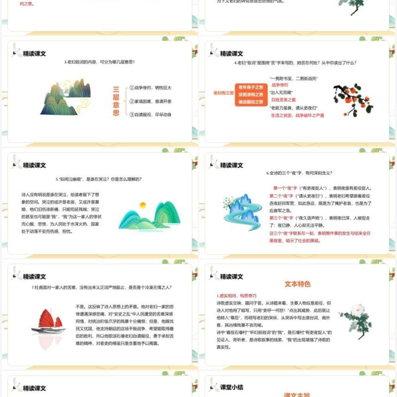 部编版八年级语文下册石壕吏课件PPT模板