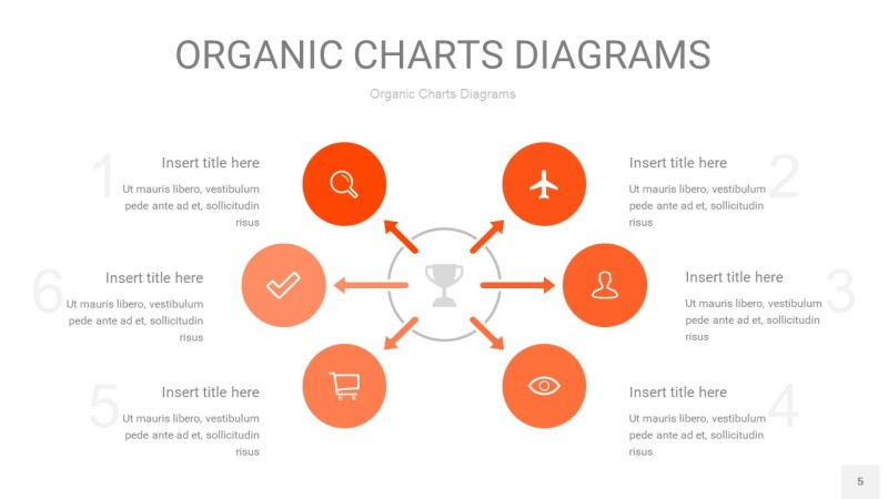 橘红色循环PPT图表5