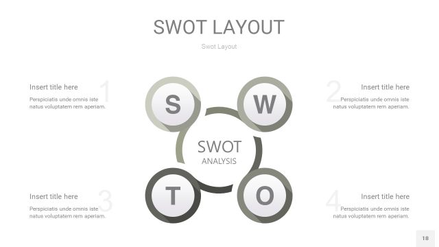 灰色SWOT图表PPT18