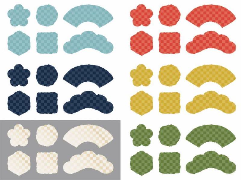 Washi钩针绘画风材料收集 - 方格