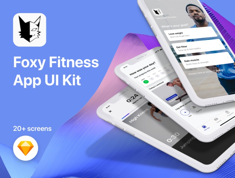 健康与健身，Foxy Fitness UI Kit