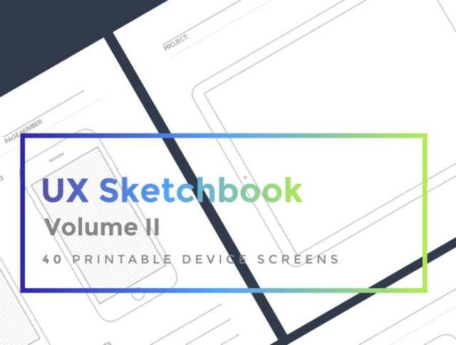 40 Sketch的可打印设备屏幕，UX Sketchbook第2卷