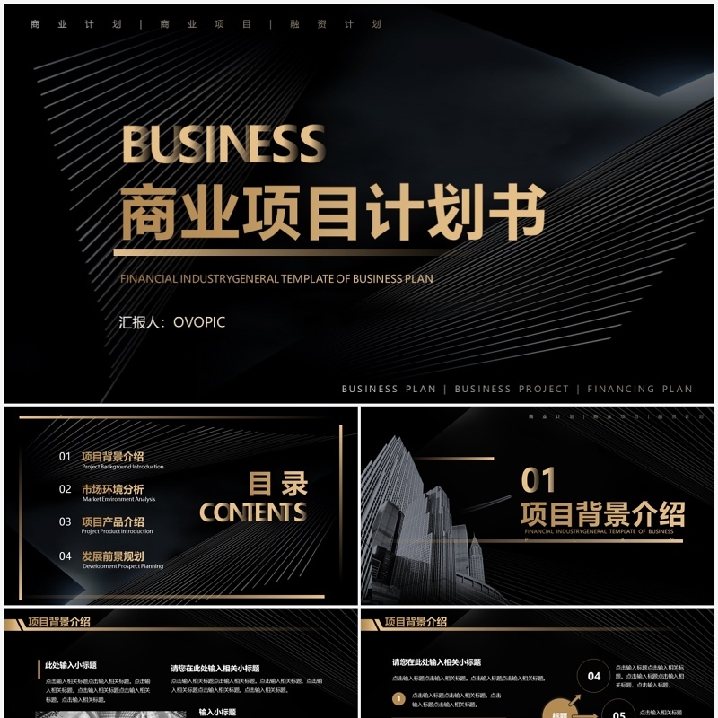 大气商务风商业项目计划书PPT模板