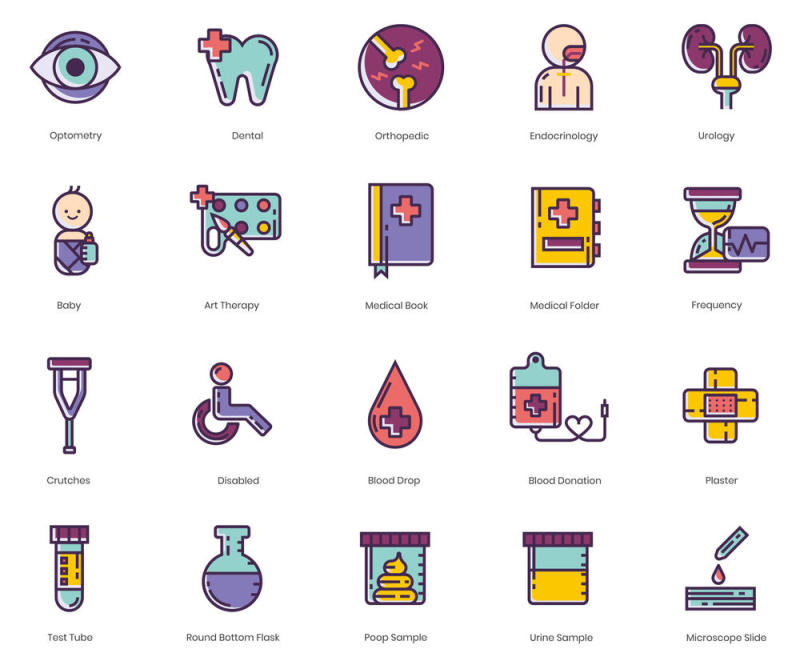 105医疗和医疗相关设计项目的美丽图标。，105医疗图标