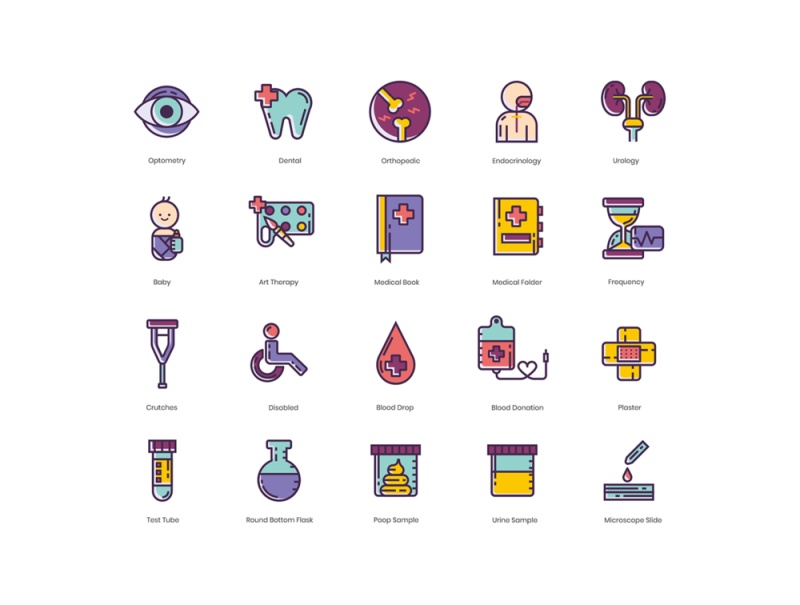 105医疗和医疗相关设计项目的美丽图标。，105医疗图标