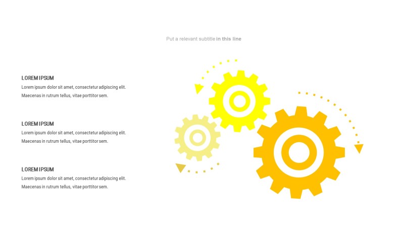 黄色关联关系PPT图表-4
