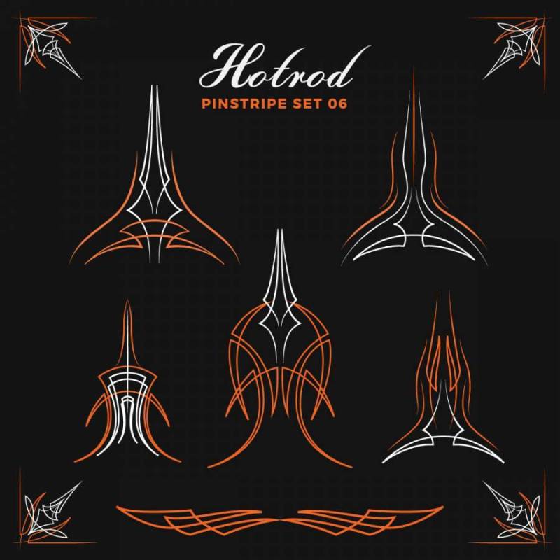 复古别针条纹线条艺术的一套