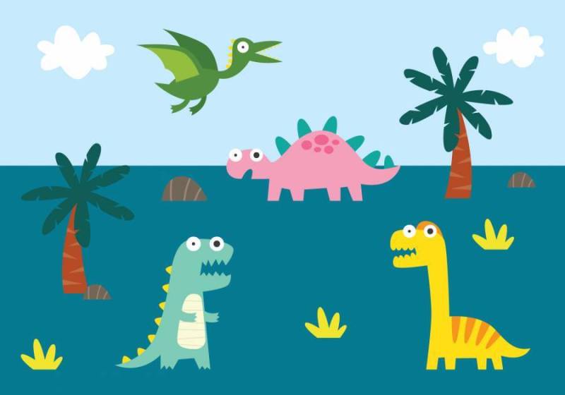 可爱的恐龙插图