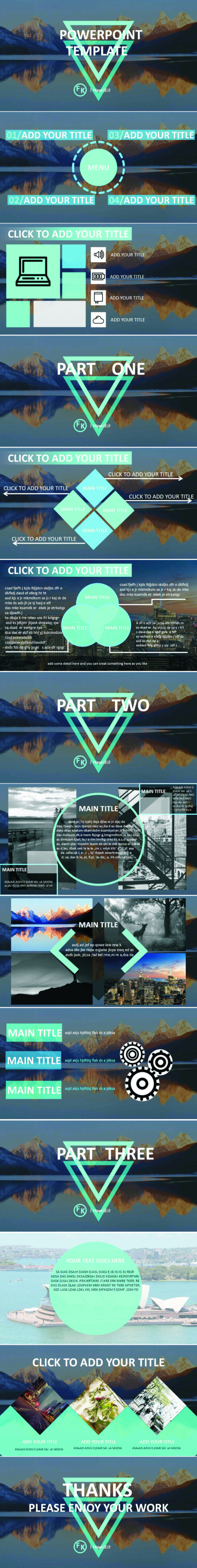 创意封面简约扁平化设计清爽商务ppt模板 创意封面简约扁平化设计清爽商务ppt模板