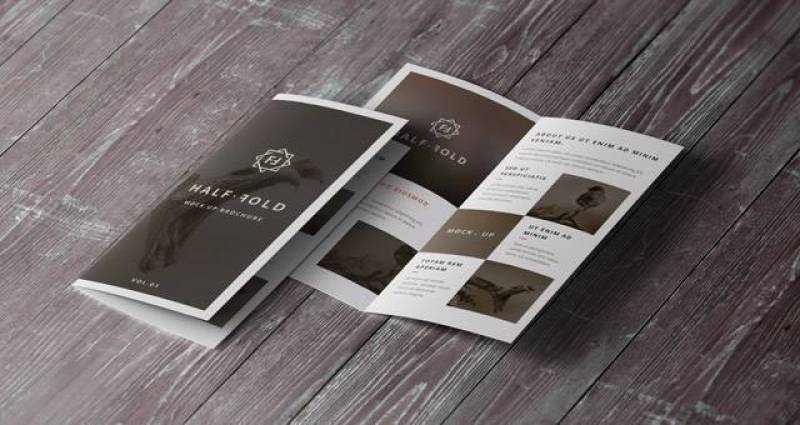 Psd Bi Fold Mockup模板Vol1