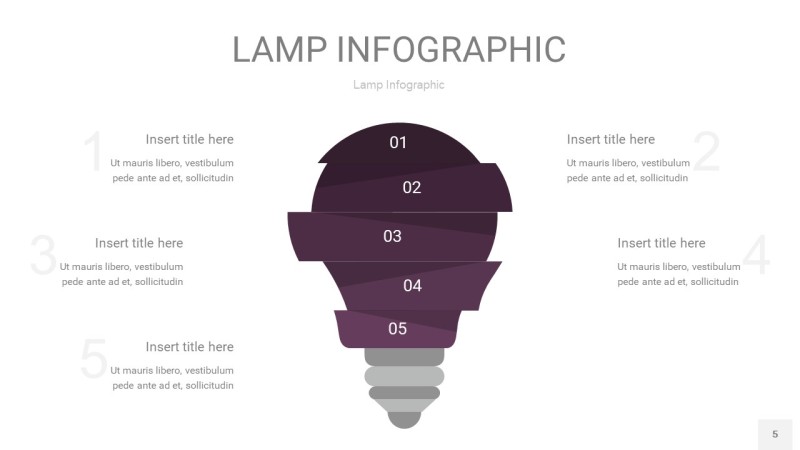 深紫色创意灯PPT信息图5