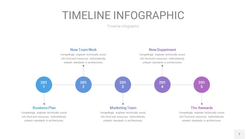 紫蓝色时间轴PPT信息图7