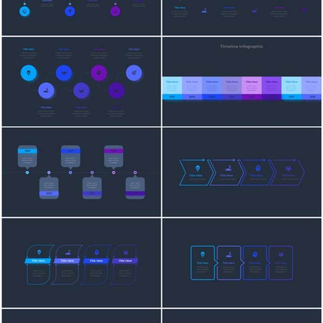 深色背景蓝色圆形循环关系时间轴PPT信息图表素材Infographic Blue 深色背景蓝色圆形循环关系时间轴PPT信息图表素材Infographic Blue