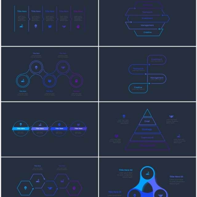 深色背景蓝色圆形循环关系时间轴PPT信息图表素材Infographic Blue 深色背景蓝色圆形循环关系时间轴PPT信息图表素材Infographic Blue