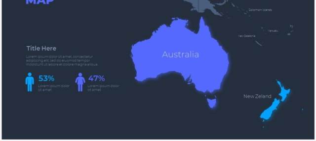 深色背景蓝色圆形循环关系时间轴PPT信息图表素材Infographic Blue