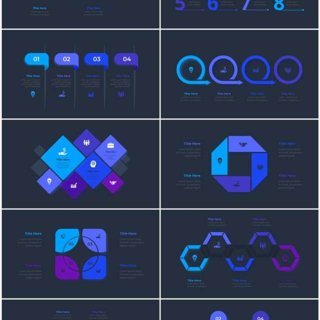 深色背景蓝色圆形循环关系时间轴PPT信息图表素材Infographic Blue 深色背景蓝色圆形循环关系时间轴PPT信息图表素材Infographic Blue