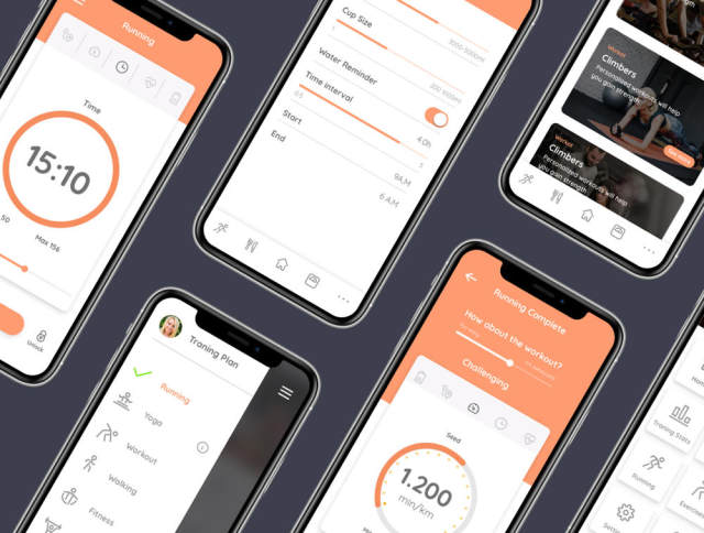 适用于Sketch,XD和Photoshop的健身和锻炼训练应用UI套件。,Cafit锻炼UI套件 适用于Sketch,XD和Photoshop的健身和锻炼训练应用UI套件。,Cafit锻炼UI套件