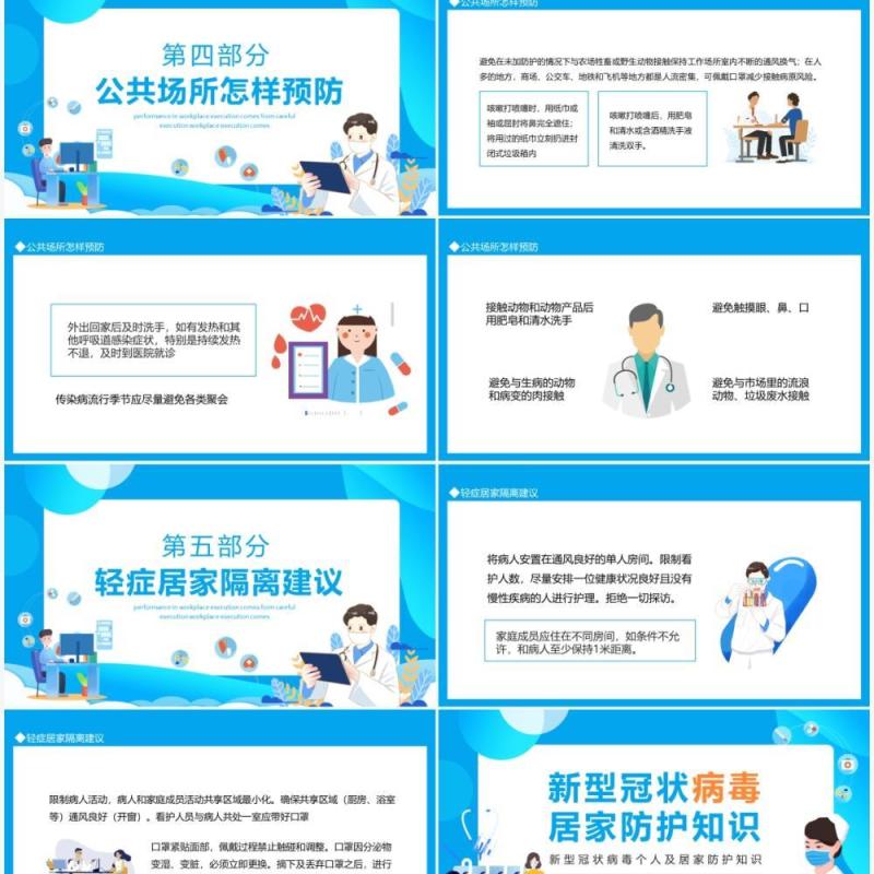 新型冠状病毒个人居家防护知识动态PPT模板