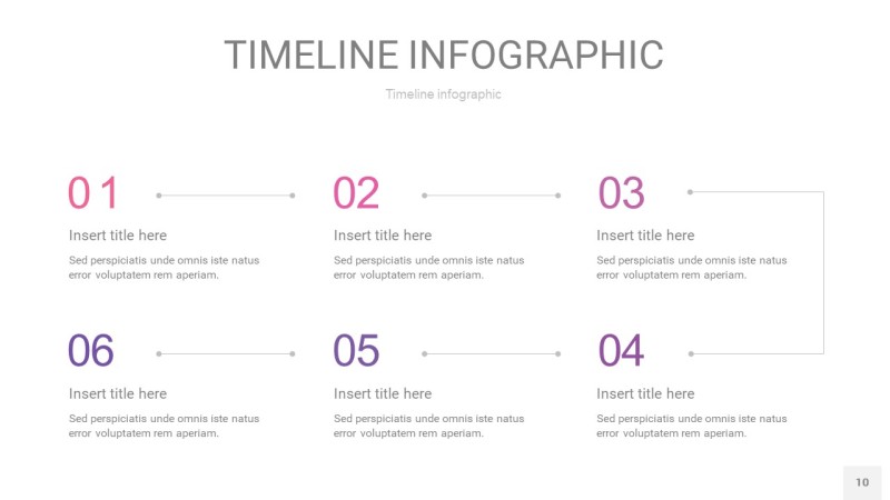 渐变粉色时间轴PPT信息图10