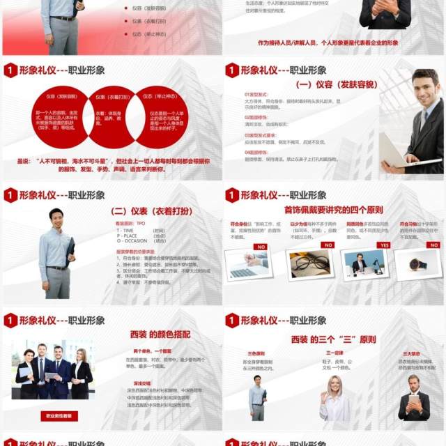 红色企业部门员工礼仪培训PPT模板 红色企业部门员工礼仪培训PPT模板