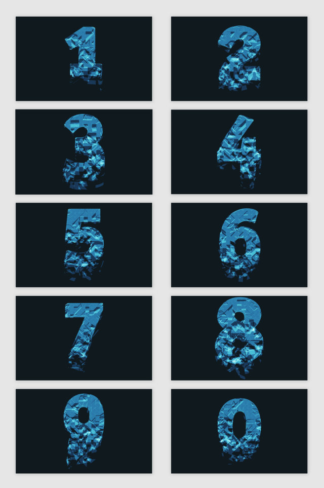 矢量创意抽象几何碎片数字 矢量创意抽象几何碎片数字