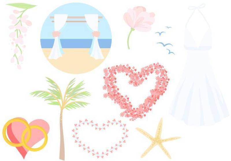  海滩婚礼矢量