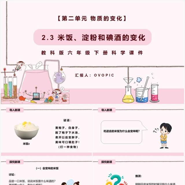 教科版六年级科学下册米饭、淀粉和碘酒的变化课件PPT模板 教科版六年级科学下册米饭、淀粉和碘酒的变化课件PPT模板