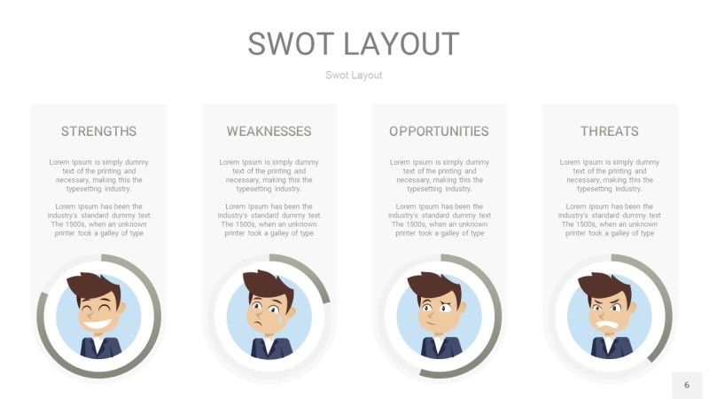灰色SWOT图表PPT6