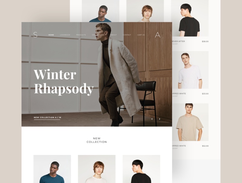 精心打造的商店，品牌或广告素材的最小模板。最小的时装/商店模板