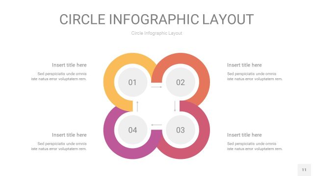 粉黄色圆形PPT信息图11