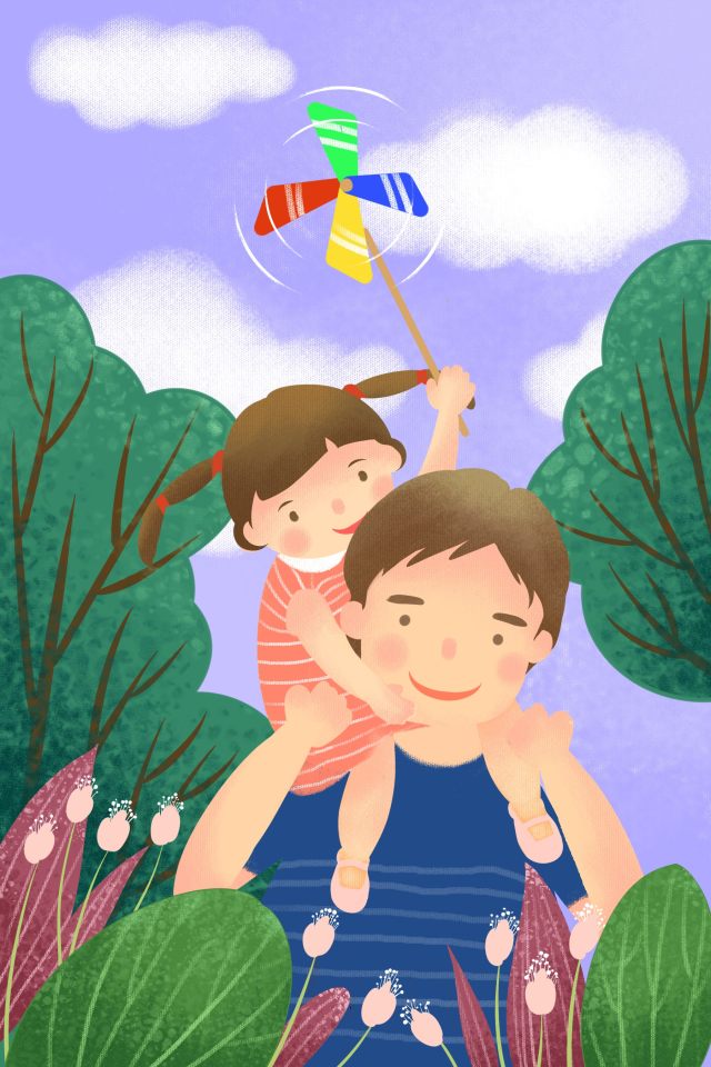 卡通手绘父亲节插画PSD节日素材感恩父爱20 卡通手绘父亲节插画PSD节日素材感恩父爱20