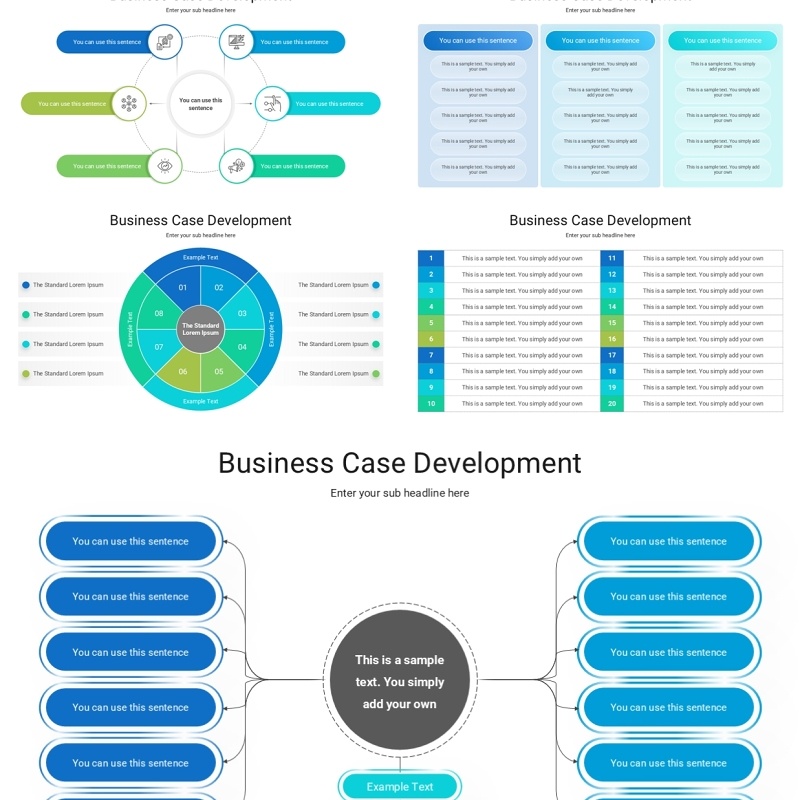 蓝绿色商业项目案例分析信息图ppt素材 蓝绿色商业项目案例分析信息图ppt素材