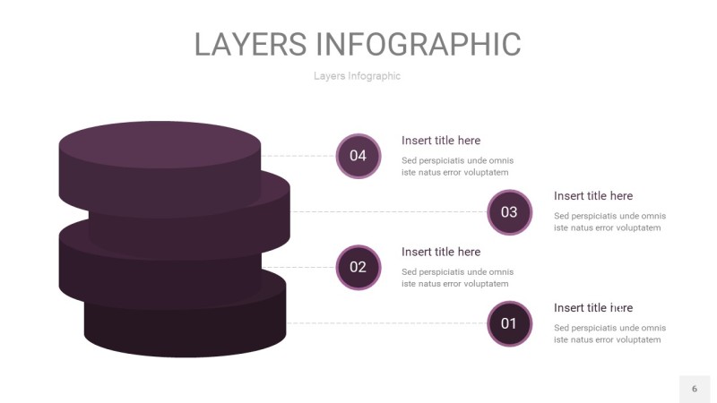 深紫色3D分层PPT信息图6
