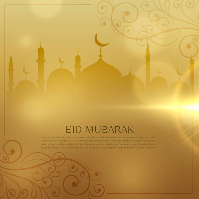 eid穆巴拉克伊斯兰节日的美好的金黄背景