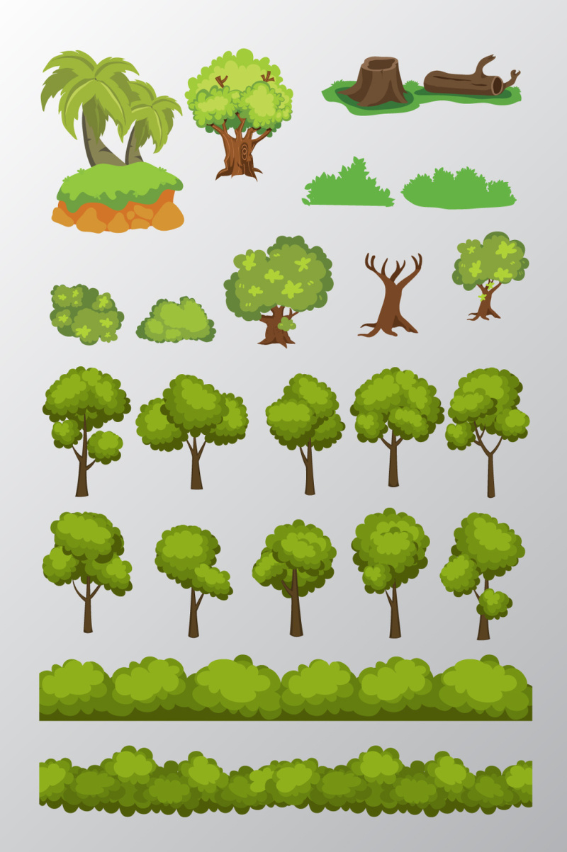 卡通树木矢量素材