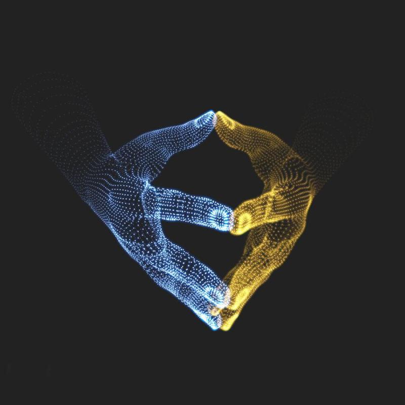 17款创意粒子科技未来点线手势人工智能手模型矢量素材EPS源文件