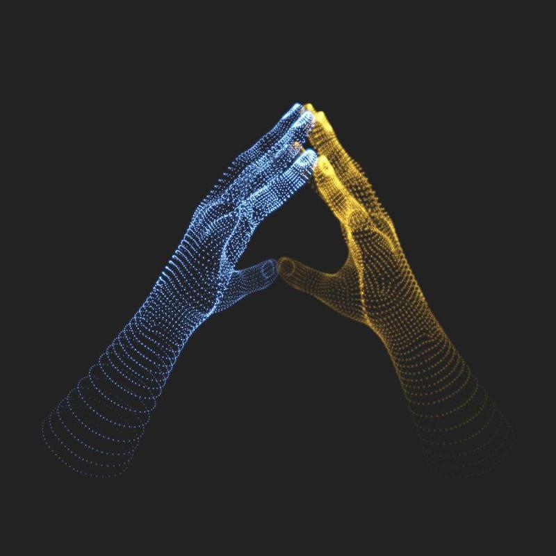 17款创意粒子科技未来点线手势人工智能手模型矢量素材EPS源文件