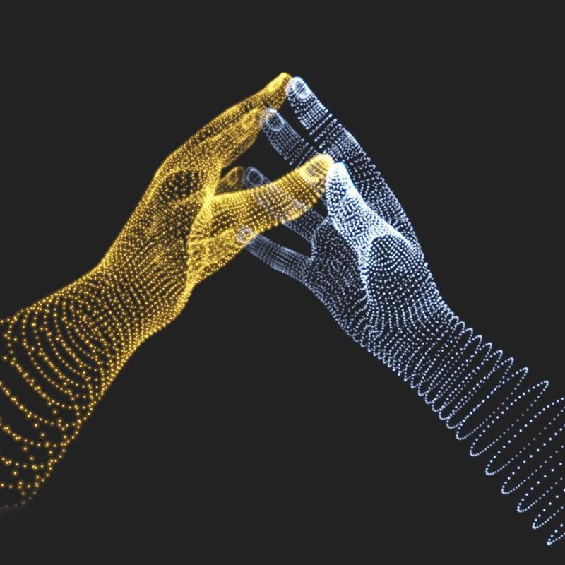 17款创意粒子科技未来点线手势人工智能手模型矢量素材EPS源文件