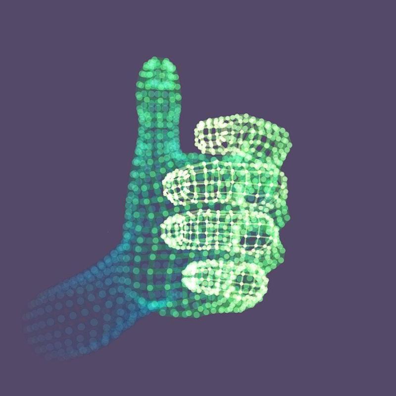 17款创意粒子科技未来点线手势人工智能手模型矢量素材EPS源文件