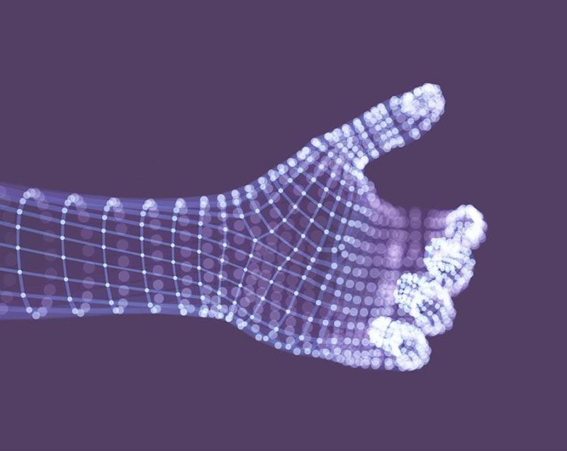 17款创意粒子科技未来点线手势人工智能手模型矢量素材EPS源文件