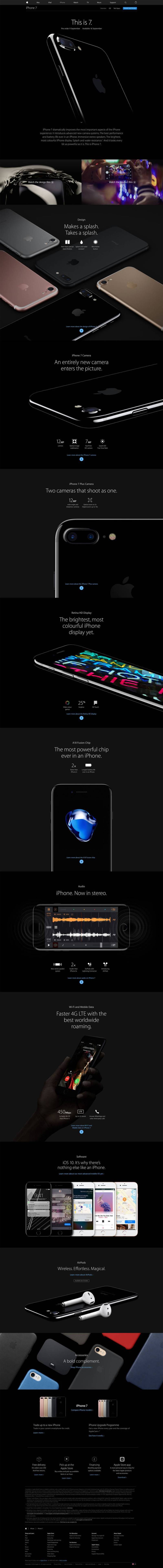 Apple iPhone 7 着陆页