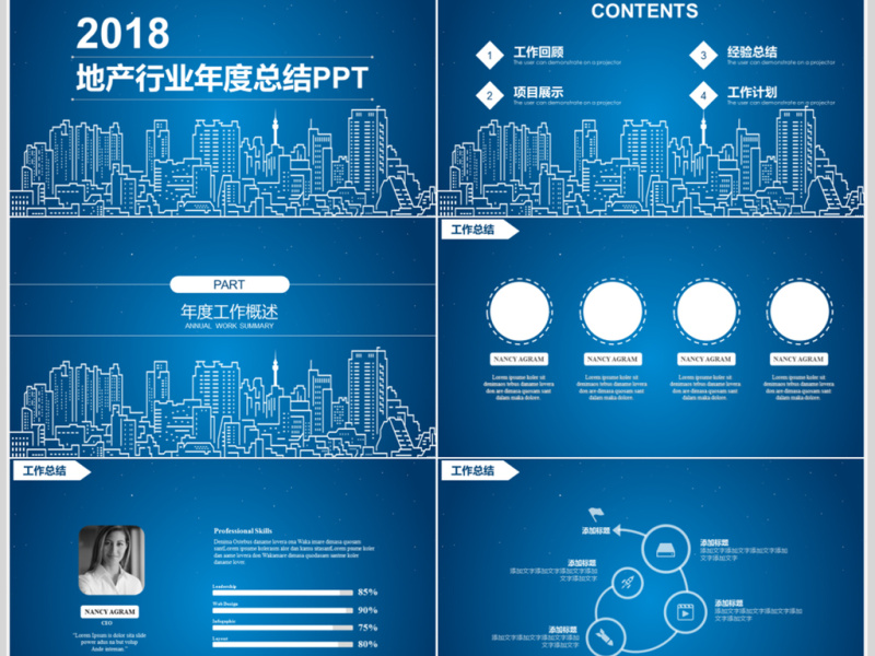 房地产年度工作汇报PPT模板