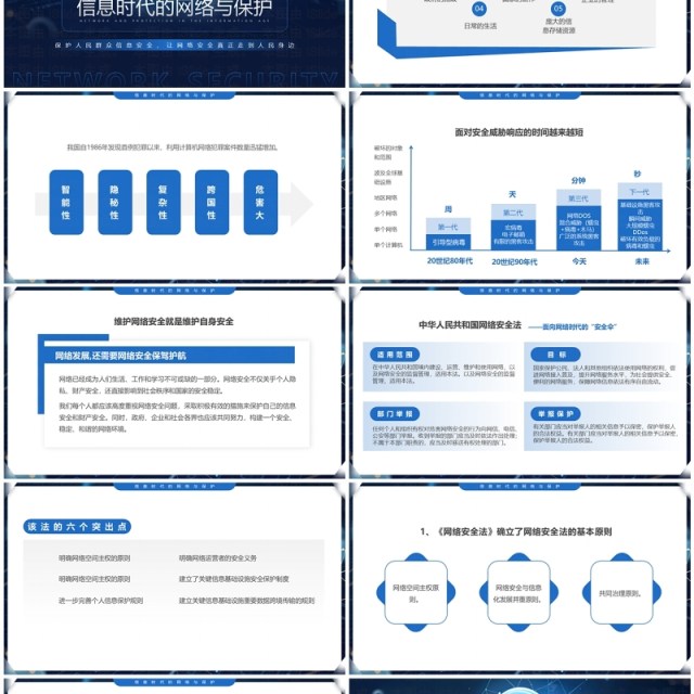 蓝色科技风市民身边的网络安全PPT模板